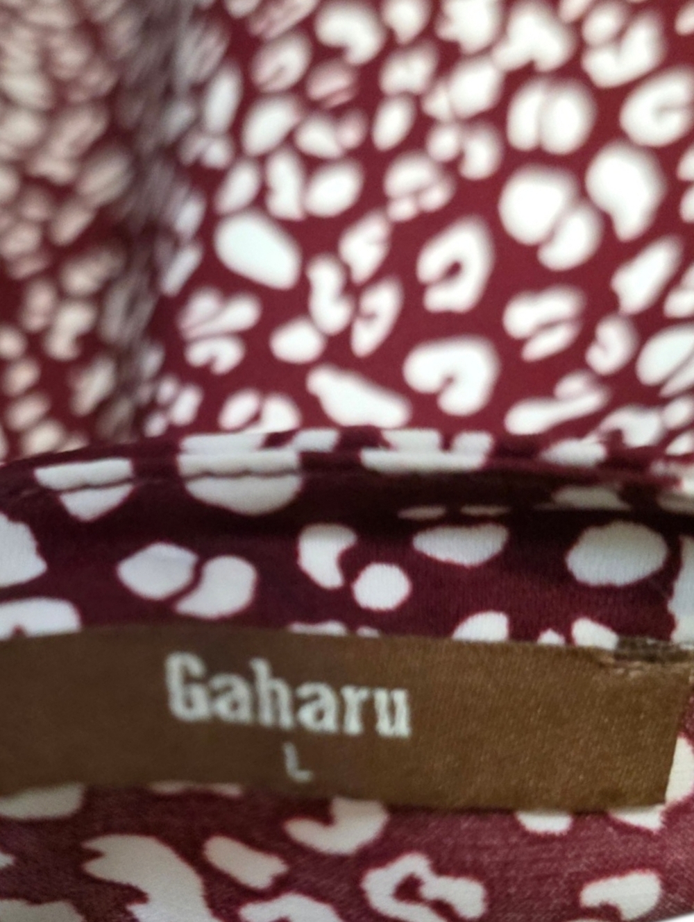 Maroon & White Top Split Bell Sleeves Large - Picture 5 of 8